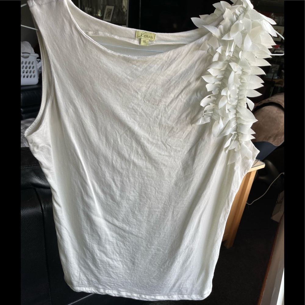 Tank top XL Dress up or down round neck cream color soft NWOT